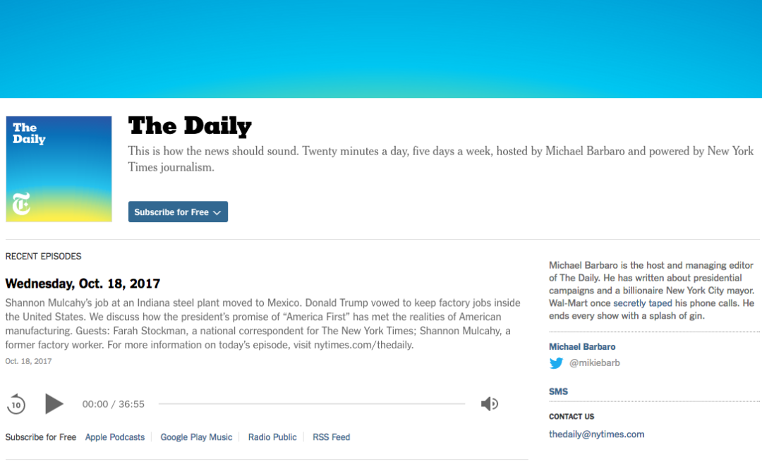 El podcast “The Daily” del NYT supera los 100 millones de descargas